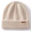 Gorro de Cachemira 100% Cachemira Pura Unisex Siete Agujas Engrosado Simple Versátil Cálido Gorro de Punto Gorro Turbante