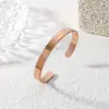 Pulsera de Acero de Titanio Grabado Forma de C de 8 mm Transfronteriza Más Vendida Moda Simple Popular Pulsera de Acero Inoxidable Pulsera de Pareja Joyería