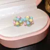 Brincos de Pérola com Laço de Zircônia Agulha de Prata Estilo Doce Dopamina Brincos de Moda Luxo Leve High-End Exquisite Acessórios de Orelha