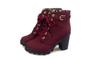 Botas Nuevas de Tacón Alto para Mujer Botas Cortas con Correa Cruzada Botas Martin de Tacón Grueso Botas de Cuero Venta al Por Mayor de Zapatos de Mujer