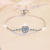 Pulsera Transfronteriza de Plata de Ley S925 para Mujer, Joyería Estilo Coreano, Pulsera de Moissanita Certificada Gra de 1 Quilate, Fuente Mayorista