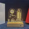 Troféu de Madeira Lembrança Luminária Noturna 3D Premiações Reunião Anual da Empresa Criativa Luminosa Aniversário do Campus Temporada de Formatura Presentes