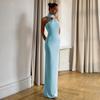 Europa y Estados Unidos 2025 comercio exterior primavera y verano moda temperamento vestido tubo hasta el cuello sexy transfronterizo con abertura en la cadera