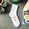 Calcetines de primavera y otoño para hombre, de color liso, en blanco y negro, modernos, transpirables, con diseño de panal, para estudiantes, monopatín, deportivos, largos, de baloncesto y cortos.
