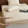 Lençol de cama de peça única de algodão escovado espesso novo, cor sólida, algodão puro, adequado para casa, hotéis de estilo popular, dormitórios estudantis, atacado