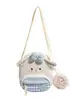 Bolsa transversal fofa estilo coreano com desenho de ovelha para viagem infantil, bolsa de ombro energética para compras de meninas para celulares