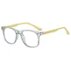 Gafas Leiren para Niños Plaza de Silicona Anti Luz Azul Sin Receta, Lindo Bebé Bloqueo de Color Remache Retro Montura para Miopía