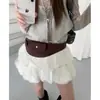 Bolsa de Peluche Gamuza Melaleuca Empaque Cinturón Decorativo para Mujer y2k Diseño Occidental Cinturón Accesorio de Cintura Moda Retro
