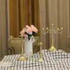 Hotel de Estilo Americano Boda Restaurante Occidental Cena a la Luz de Velas Portavelas, Decoración de Mesa, Portavelas de Hierro de Uno, Tres o Cinco Brazos