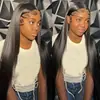 Peluca de Moda Negra de Cabello Lacio para Mujer, Personalizable, Pelucas de Encaje Frontal de Cabello Lacio Más Vendidas