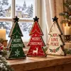 Árvore de Natal Desgastada de Natal Conjunto de Três Peças de Madeira Enfeites de Feriado Centro de Mesa Decoração de Mesa Enfeites de Madeira