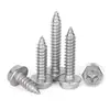 Tornillos Autorroscantes con Cabeza Hexagonal y Ranura de Cruz de Acero Inoxidable 304 Tornillos Autorroscantes con Cabeza Hexagonal y Ranura de Cruz