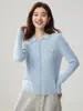 Novo Suéter de Caxemira Feminino Gola Polo Zíper Duplo Tricô Cardigã Emagrecedor Estilo Minimalista Fashion Casual Simples