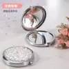 Comércio Exterior Transfronteiriço Espelho Redondo Pequeno Cravejado de Diamantes Espelho de Maquiagem Dupla Face Espelho Pequeno de Luxo Leve Celebridade da Internet com Tampa Flip Portátil para Meninas