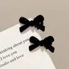 Pinza para el pelo de felpa de alta gama con orejas de gato y lazo para otoño e invierno para cabello fino, pinza de tiburón para flequillo y accesorios para el cabello