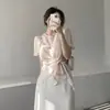 Estilo Chic Coreano 2026 Verano Nuevo Modelo Estilo Coreano Camisa Irregular Ligeramente Transparente Tops para Mujer