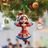 Colgante de enano de dibujos animados de acrílico para árbol de Navidad lindo enano impresión de avión adornos de muñeca china decoración de Año Nuevo