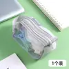 Bolsa de almacenamiento de malla transparente de nailon portátil para juguetes, cosméticos, monedero, llavero, bolsa para tarjeta de autobús