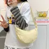 Bolsa de mano de color liso estilo japonés para mujer, nuevo modelo 2025, bolso cruzado ligero, bolso de hombro, bolsa de lona, bolso de axila, transfronterizo