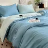 Juego de Cama de Algodón Puro de 4 Piezas, Grado Materno e Infantil Clase A, 60 Piezas, Estilo Ins, Juego de Ropa de Cama 100% Algodón, Color Sólido, Textiles para el Hogar de Nantong, Estilo Primavera y Otoño