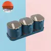 Set de Cajas de Condimentos con Múltiples Compartimentos para Cocina Casera, Popular Combinación de Frascos de Sal en Línea con Cuchara para Azúcar, Glutamato Monosódico y Sal