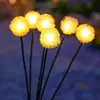 Luces Solares para Jardín Exteriores Impermeables Luces de Luciérnaga Ambiente de Jardín Diseño Decorativo Enchufe de Piso Césped Luces de Diente de León