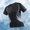 Camiseta de seda de hielo degradada, nuevo modelo de verano para hombre, adecuada para deportes, uso casual, running, fitness, camiseta transpirable de manga corta para hombre, secado rápido para exteriores