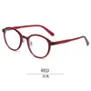 Lentes Retro Ultraligeros Rojos Lisos para Mujer Miopía Ajustable Sentido Avanzado Adelgazantes Antiluz Azul Montura Redonda Montura de Ojo