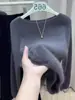 Blusa Cinza Casual, Preguiçosa e Versátil para Camadas em Mulheres, Novo Estilo Outono e Inverno 2025 Suéter Quente de Malha
