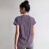 Traje de Ropa de Yoga de Malla para Mujer Ropa de Entrenamiento de Pilates Manga Corta Delgado Holgado Secado Rápido Running Deportes Fitness Top