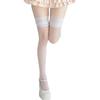 Renda Renda Feminino Lolita Branco Puro Desejo Meia 7/8 Jk Lolita Escura Ultra-Fina Meia-Calça Arrastão Bolinhas