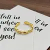 Anel Minimalista Vintage Liso Estreito Francês Retrô Escovado Geométrico Irregular Personalidade Anel para Mulheres