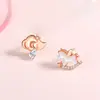 Pendientes Año Nuevo 2026 Año del Caballo Plata Pura Estilo Chino Zodiaco Pendientes de Caballo Lindos Joyería de Ágata Roja