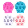 Molde de Gelo de Silicone Criativo Caveira Molde de Gelo de Silicone Caixa de Gelo de Silicone 7 Grades Molde de Cubos de Gelo Fabricante de Gelo