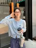 Cárdigan Gris Mujer Nueva Llegada Principios de Otoño Ropa de Mujer Bordado de Mariposa Estilo Coreano Conjunto Top Suéter Abrigo Negro