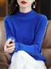 Suéter de Lã Gola Meia-Alta de Primeira Camada Feminino Outono e Inverno Aconchegante para a Pele Suéter Tricotado de Caxemira Simples Atmosférico Camisa Básica