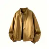 Nueva chaqueta de vuelo para hombre 2026 con cuello alto, diseño único, cierre de cremallera, efecto adelgazante, chaqueta de color liso, ropa exterior para hombre