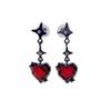 Pendientes de temperamento de cuatro hombres con estrella roja de amor, pendientes de personalidad de nicho femenino, moda 2023, nuevos pendientes de moda.