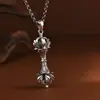 Colgante Rey Ciervo Dorado Plata S925 Vintage Desgastado Vajra Pema Cuadrangular Mazo Colgante Estilo Étnico Joyería de Plata Venta al por Mayor
