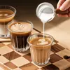 Taza de Café Estilo Ins de Aspecto Elevado para el Hogar Accesible Lujo Gama Alta Taza de Vidrio Templado Gran Capacidad Taza Americana para Latte