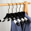 Perchas de tienda de ropa de madera maciza para niños y mujeres, negras, sin costuras, para colgar ropa, pantalones, pinzas, soporte para ropa, venta al por mayor
