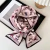 Nuevo Pañuelo Largo de Seda para Mujer en Primavera, Otoño y Verano, Pañuelo de Cuello Estampado, Pequeño Pañuelo Decorativo Moderno y Versátil