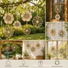 Novo produto transfronteiriço: Peças de madeira em formato floral cortadas a laser, artesanato em madeira DIY, peças de madeira ocas para adereços de fundo de fotografia