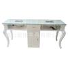 Mesa de manicure de mesa de unhas brancas mesa de manicure mesa de loja de manicure fabricantes de mesa de manicure dupla retangular com aspirador de pó