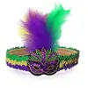 Accesorios de Carnaval Mardi Gras Brasileño Artículos Pequeños Diadema de Plumas y Lentejuelas Tocado Aro para la Cabeza Amazon Transfronterizo