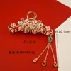 Novo Grampo de Cabelo com Borla Vintage Estilo Chinês para Casamento, Presilha de Tubarão Grande com Pérola Festiva da Moda, Grampo Super Fada Celebridade da Internet para Meninas