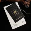 Etiquetas de pendurar personalizadas para lojas de roupas, etiquetas hot-stamped para roupas femininas, design de etiqueta de pendurar com logotipo, etiquetas de roupas de alta qualidade com certificado de qualidade