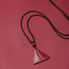 Collar Colgante de Cinabrio Cadena para Teléfono Llavero Año Zodiacal Morado Dorado Joyería de Arena Imperial Se Puede Enviar por Cuenta Ajena Colgante Triangular