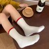 Calcetines de Terciopelo de Visón con Bloques de Color Estilo Japonés para Otoño e Invierno para Mujer, Calcetines Cálidos de Confinamiento, Calcetines de Media Caña Gruesos de Terciopelo Personalizados de Moda