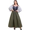 Fantasia de Empregada de Mansão Colonial Escocesa para Halloween Vestido Retro Medieval Europeu de Corte